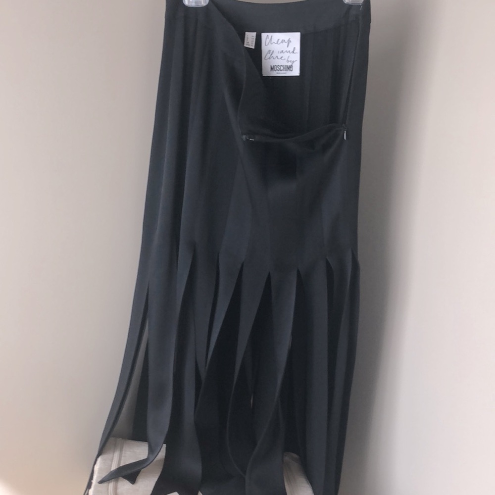 SOLD Moschino Cheap and Chic 44 italy carwash skirt black satin authentic SOLD